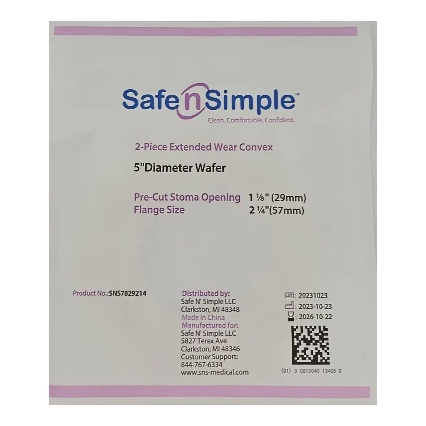 Ostomy Barrier Precut, Extended Wear Adhesive Tape Collar Flange Red Code System 1-1/8 Inch Opening