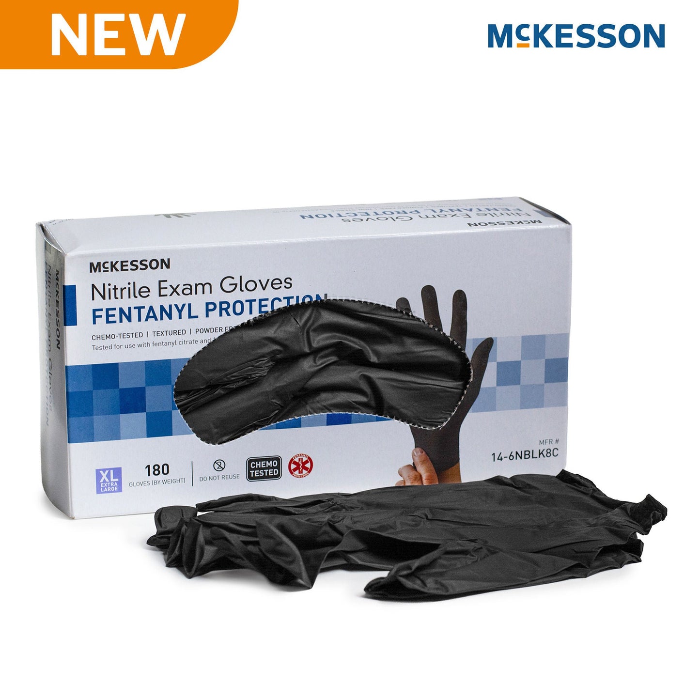 McKesson Confiderm® BLK Nitrile Exam Gloves, Black