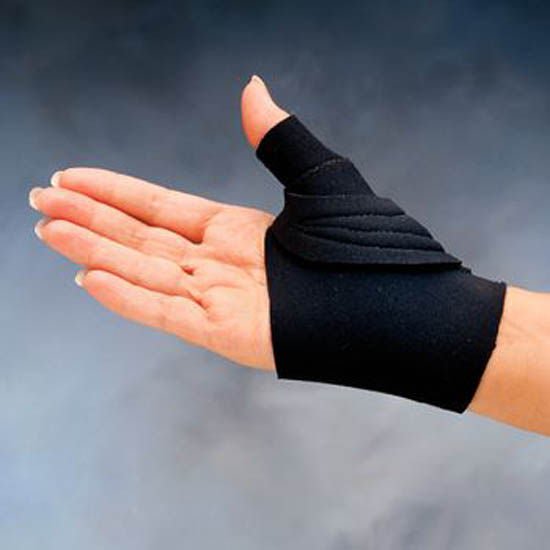 Comfort Cool Thumb CMC Restriction Splint Adult Wrap Around Strap Left Hand Black