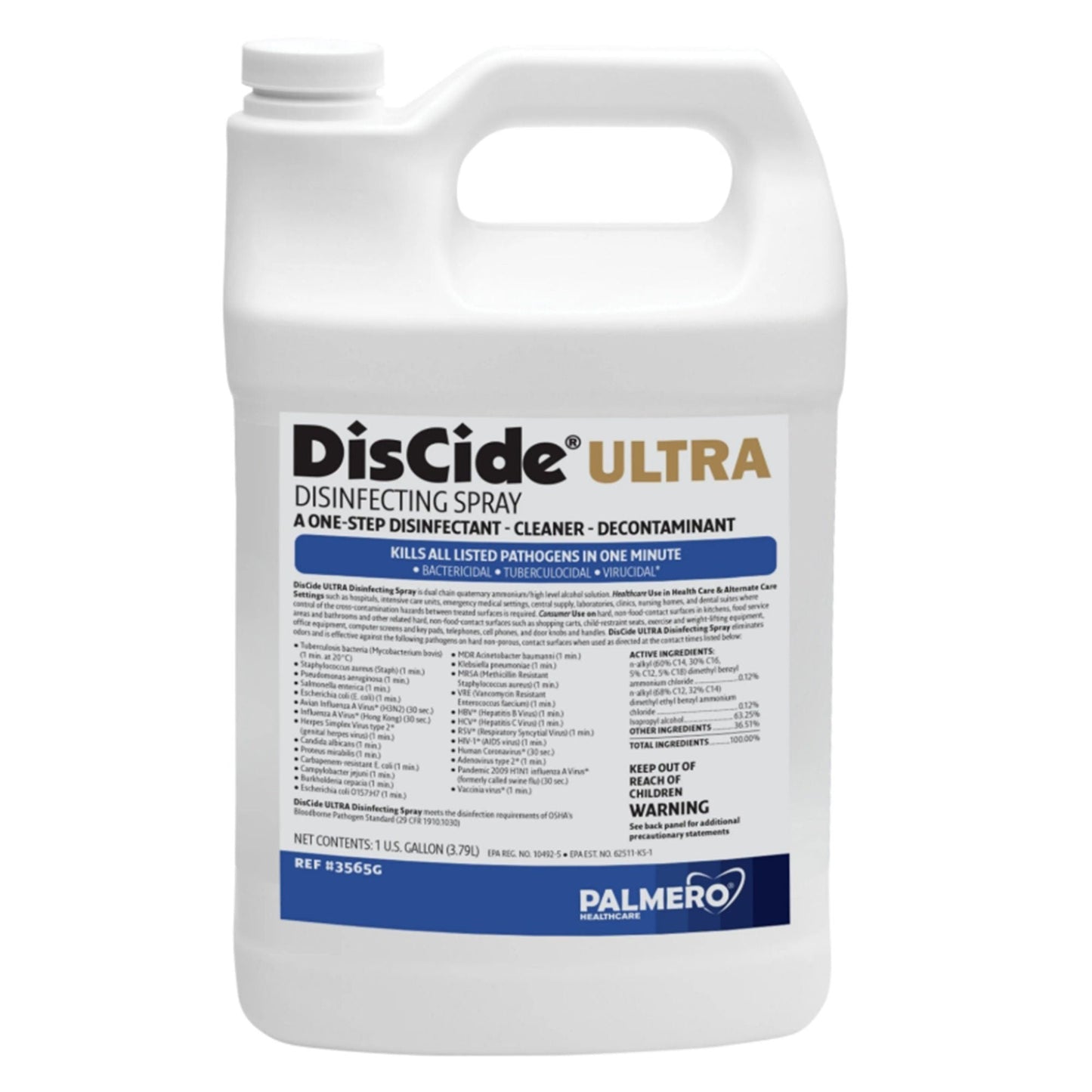 DisCide Ultra Surface Disinfectant Cleaner Quaternary Based Manual Pour Liquid Jug Herbal Scent