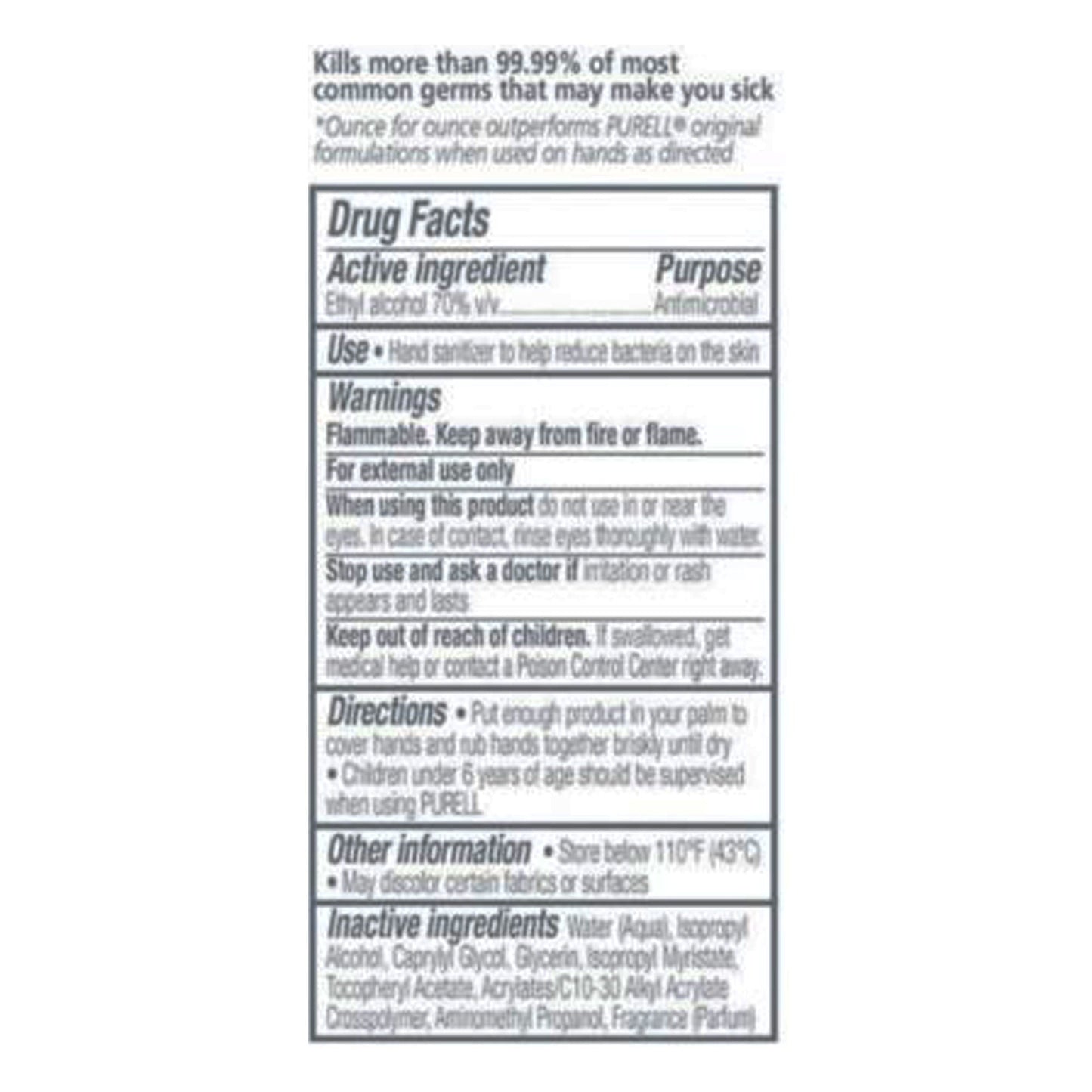 Purell® Advanced Hand Sanitizer 70% Alcohol Gel, Bottle, Fruit Scent