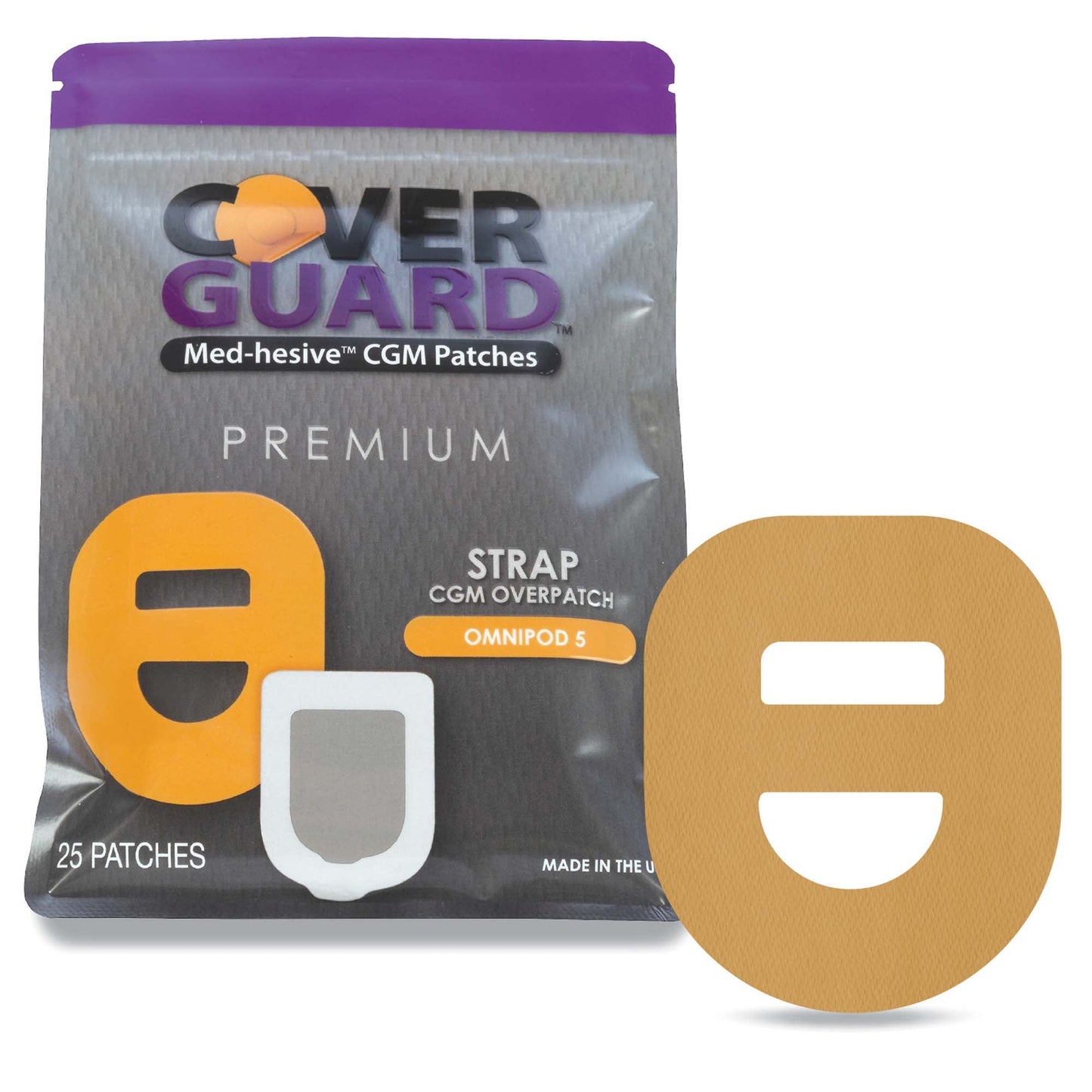 CoverGuard Sensor Overpatch Tan For Omnipod 5 Sensor
