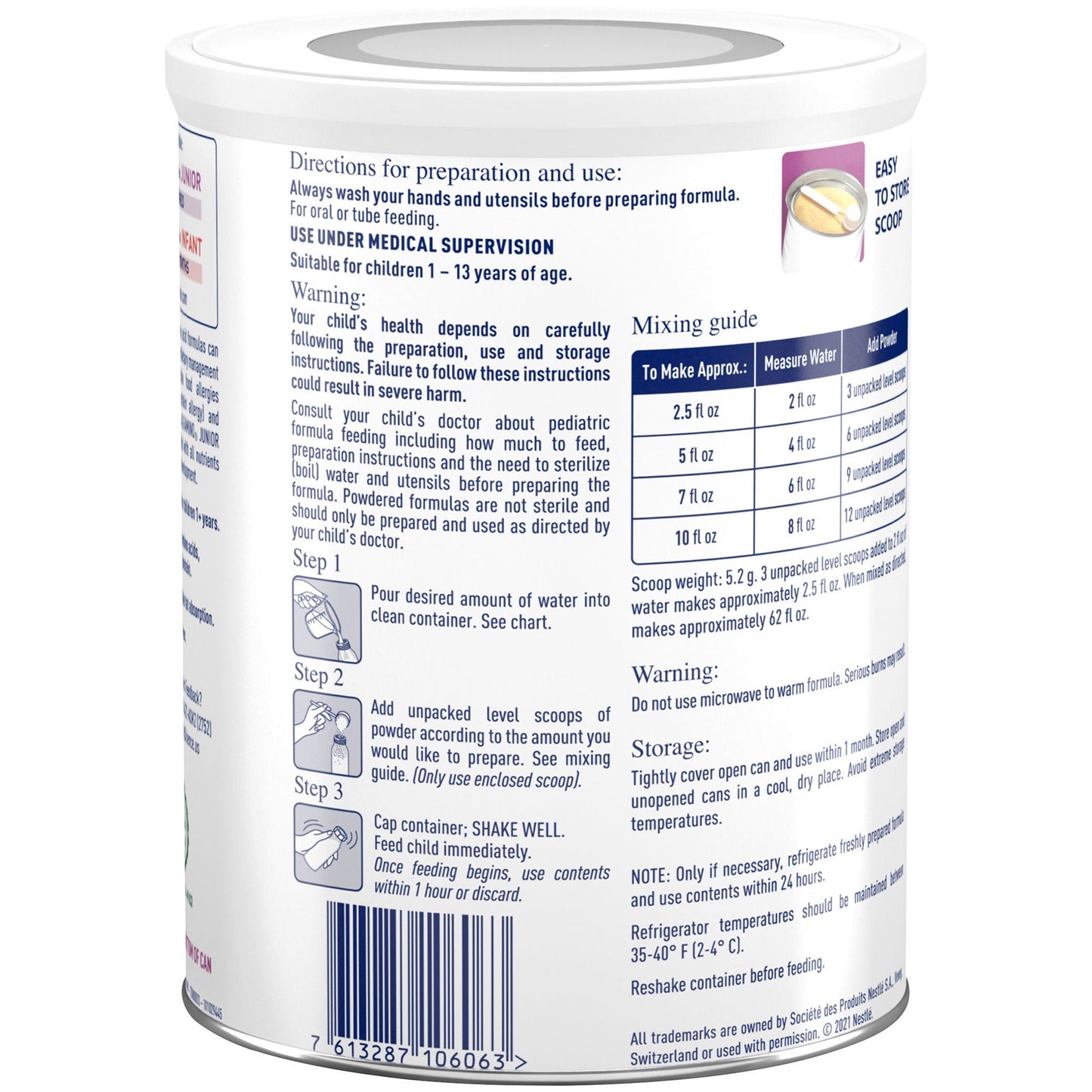 Alfamino® Junior Amino Acid–Based Pediatric Formula, Vanilla, can