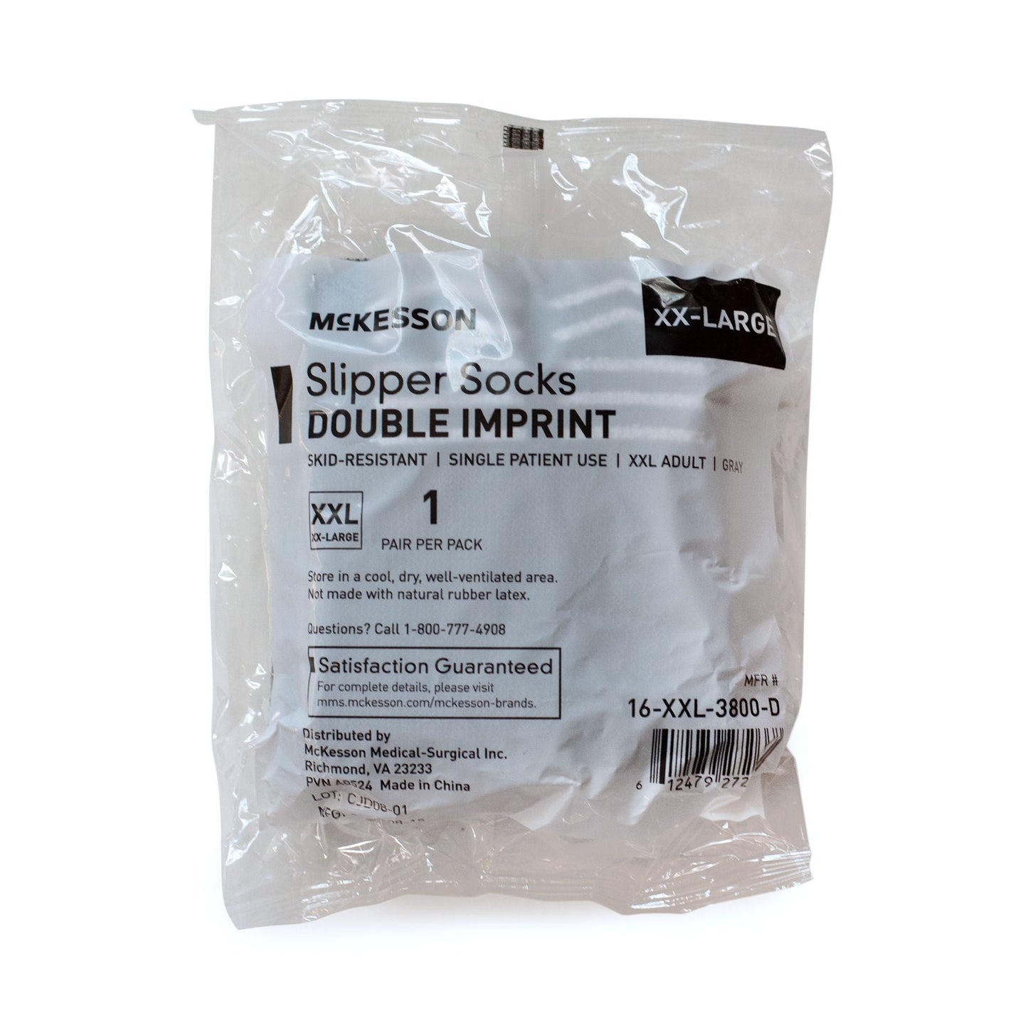 McKesson Slipper Socks, Double Tread, 2X-Large, Gray