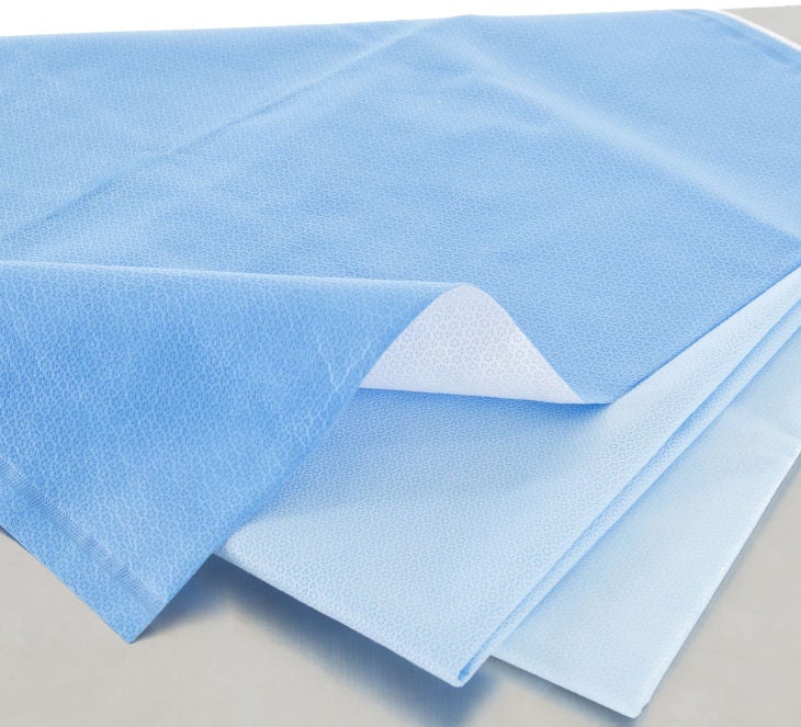 QUICK CHECK* H200 Sterilization Wrap White / Blue Dual Layer SMS Polypropylene Steam / EO Gas / Hydrogen Peroxide