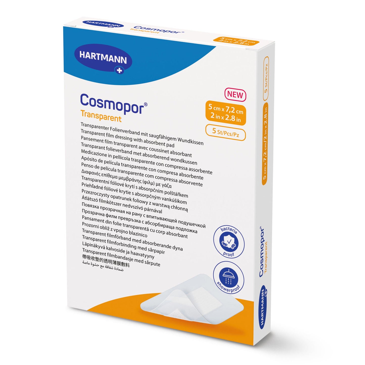 Cosmopor Transparent Film Dressing with Pad 4 Tab Delivery Rectangle