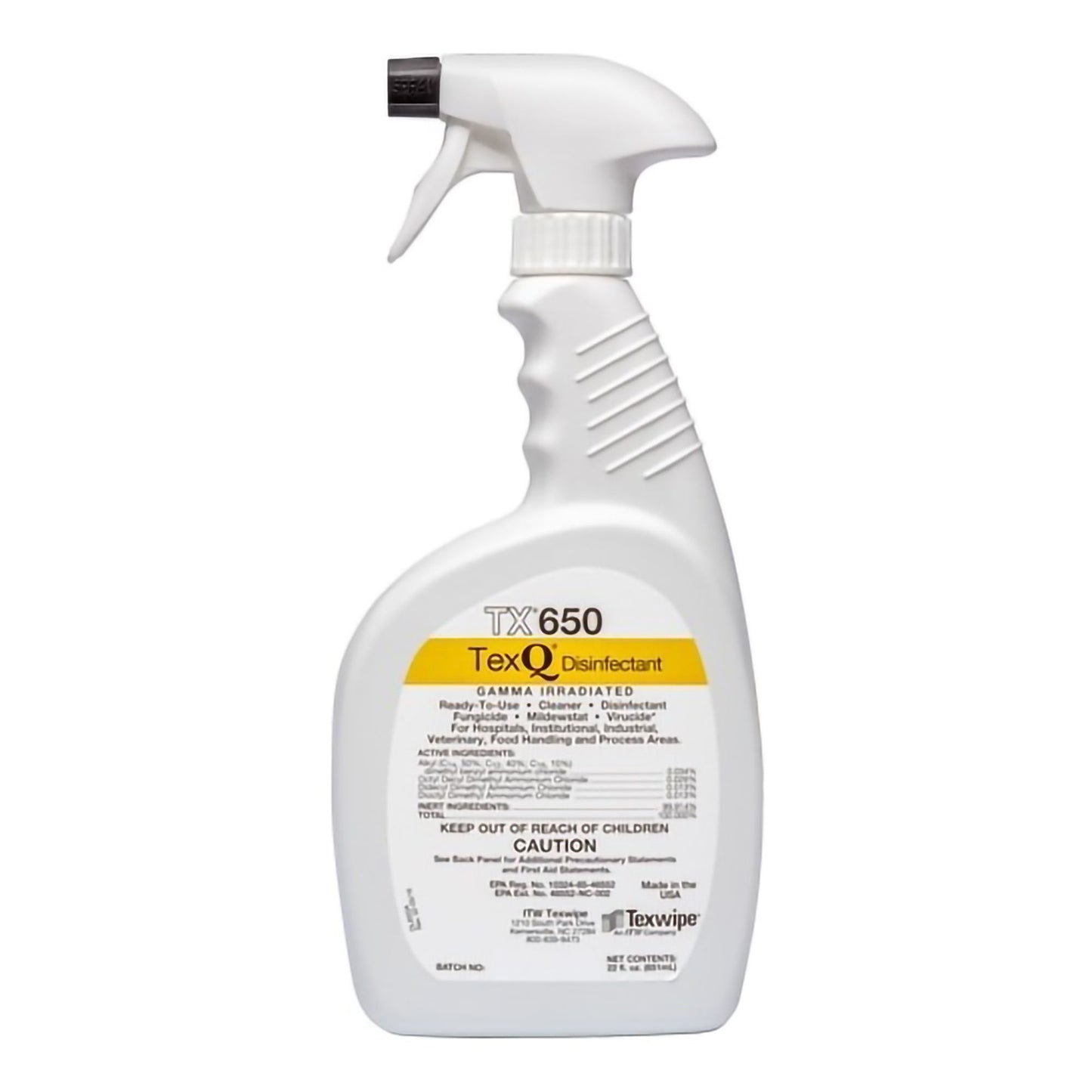 TexQ Surface Disinfectant Cleaner Quaternary Based Trigger Spray Liquid Bottle Unscented