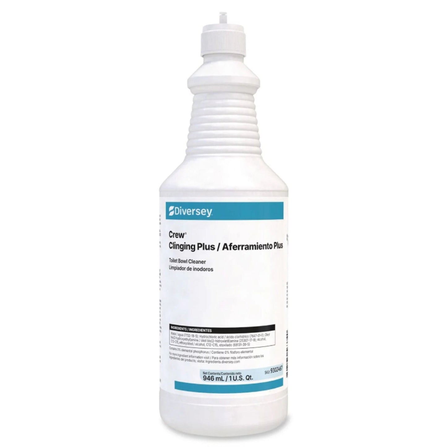 Diversey Crew Clinging Plus Toilet Bowl Cleaner Manual Pour Liquid Bottle Citrus Scent