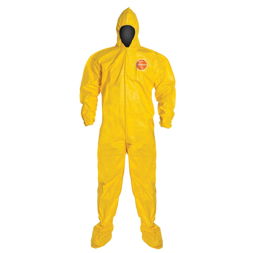 DuPont™ Tychem® 2000 QC122B-YL Hooded Coverall with Attached Socks