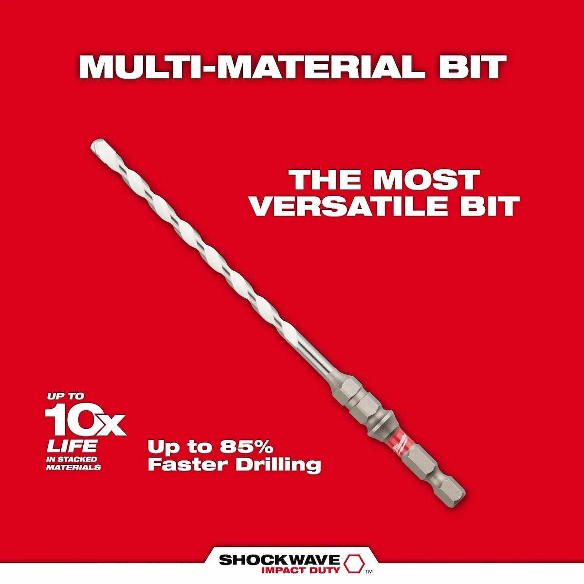 Milwaukee 7 PC SHOCKWAVE Impact Duty Carbide Multi-Material Drill Bit Concrete Screw Install Set 48-20-8877