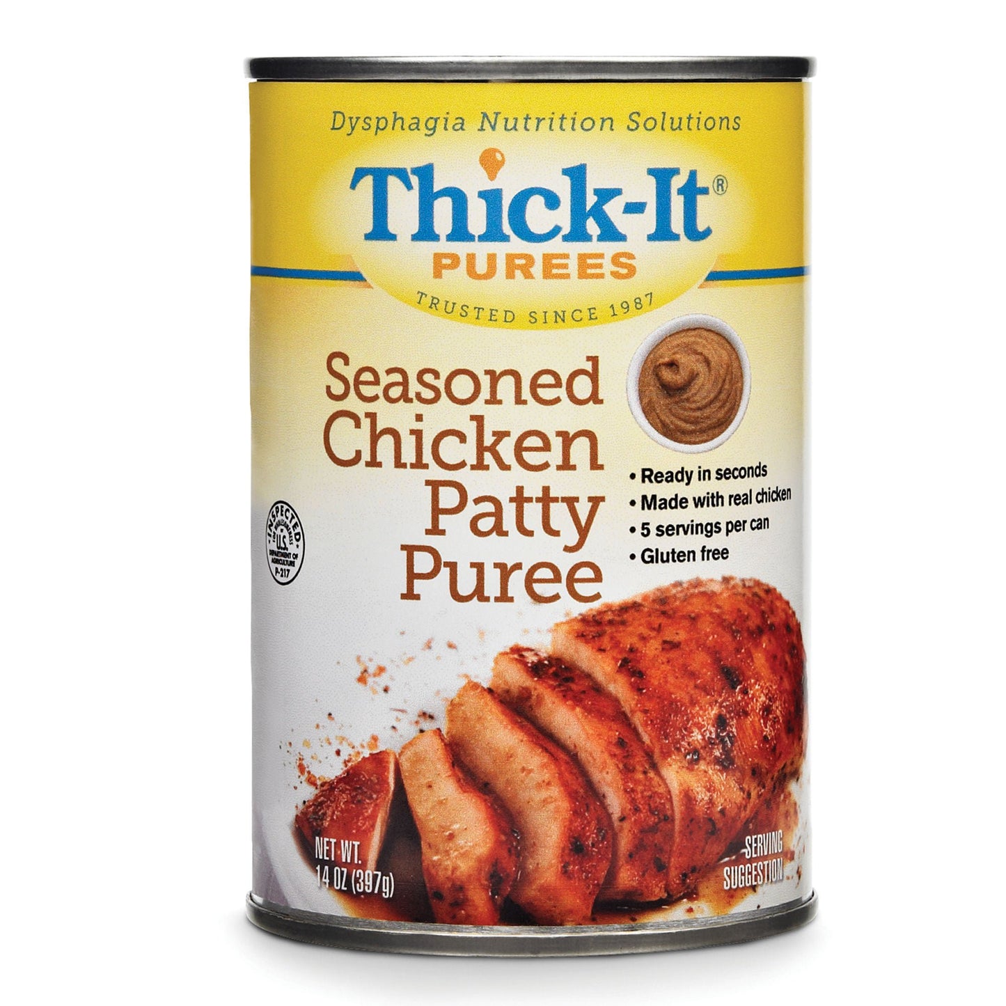 Thick-It® Seasoned Chicken Patty Purée Thickened Food, can