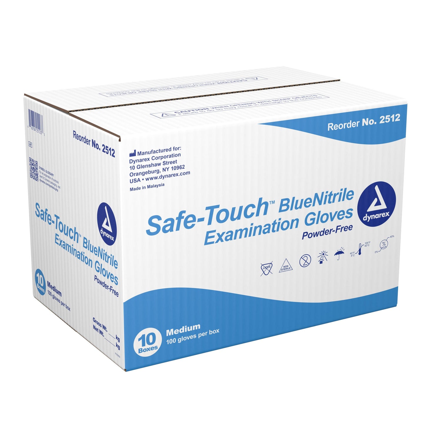 Safe-Touch™ Nitrile Exam Gloves, Blue - view 3