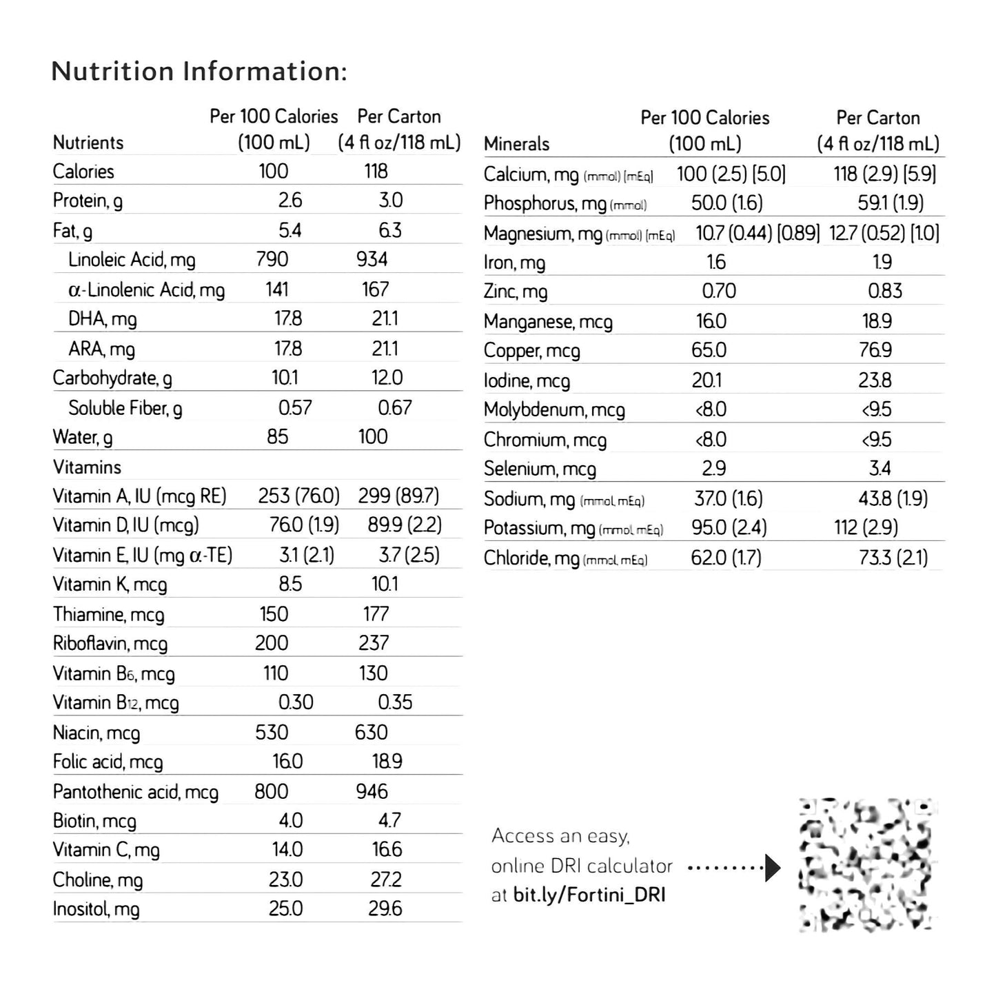 Fortini™ Infant Formula, Carton