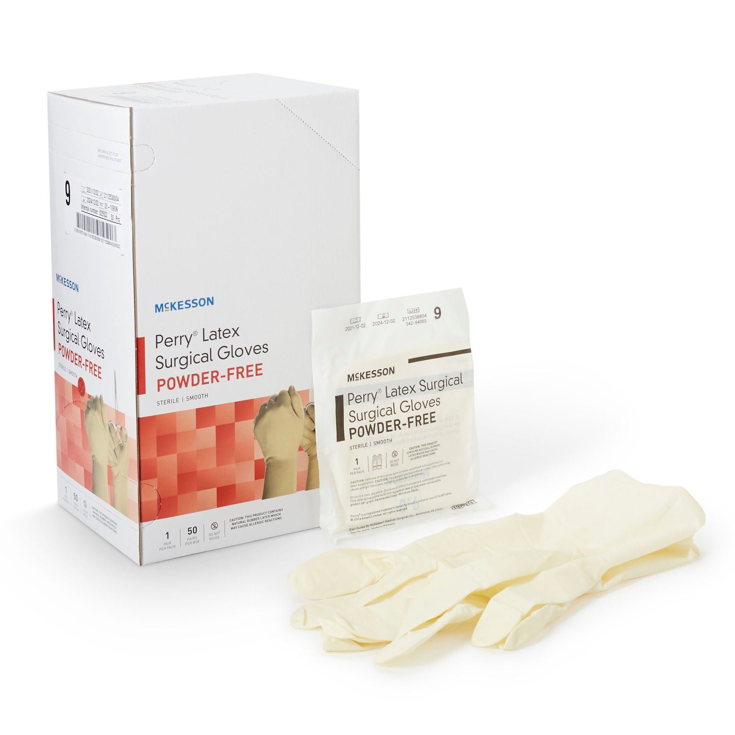 Sterile McKesson Perry® Latex Surgical Gloves, Cream
