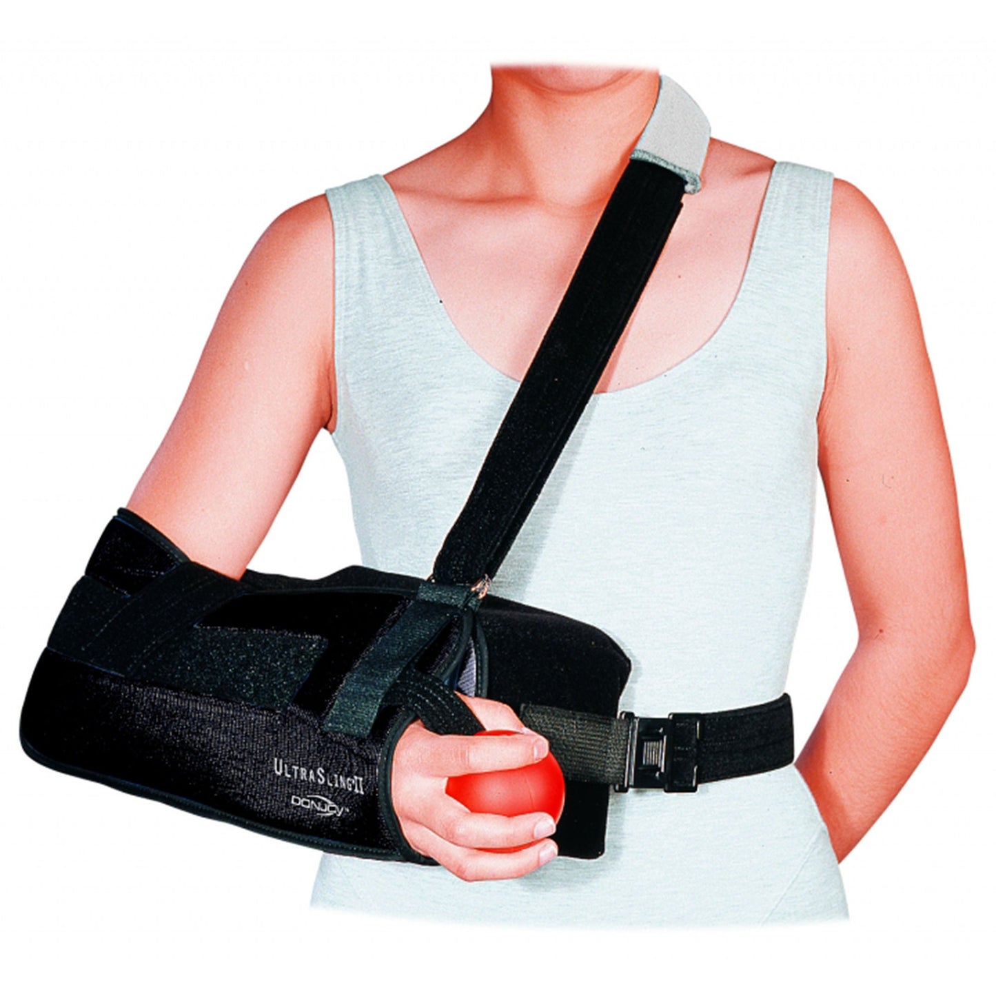 DonJoy UltraSling II Sling with Abduction Pillow Nylon / Polyester / Polyurethane Foam / Terry Cloth Buckle Closure / Hook and Loop Strap Closure Left or Right Arm