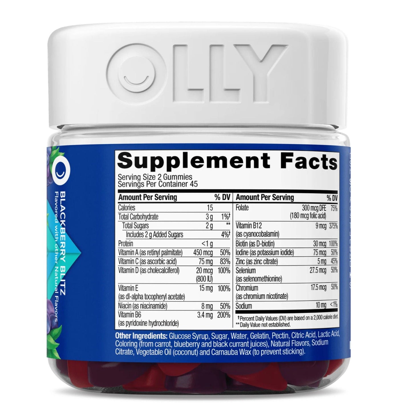 Olly The Perfect Men's Multi Gummies, Blackberry Blitz