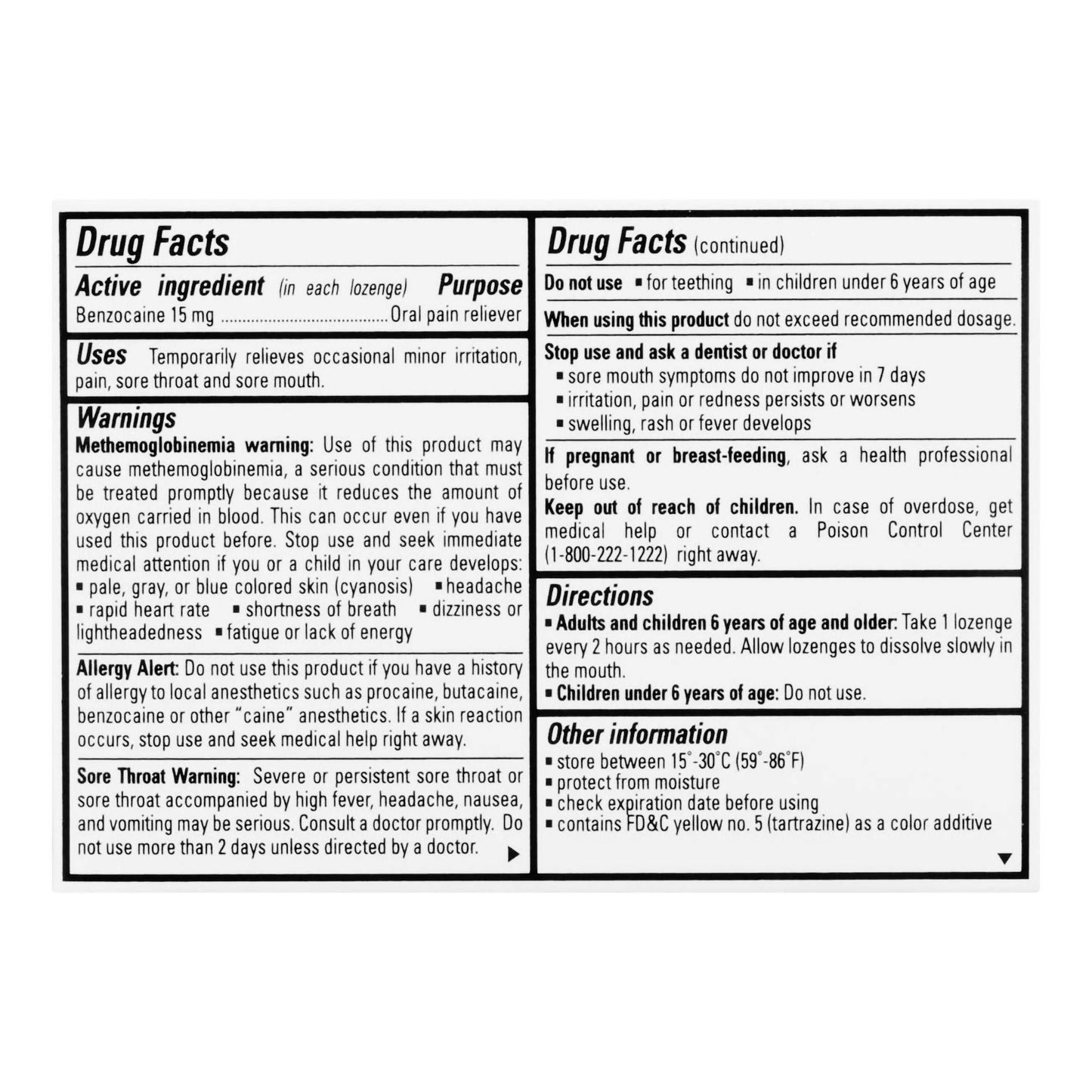 Chloraseptic® Warming Sore Throat Lozenges Honey Lemon
