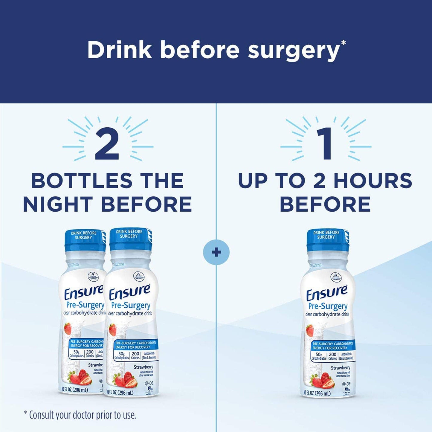 Ensure® Pre-Surgery Strawberry Clear Carbohydrate Drink, bottle