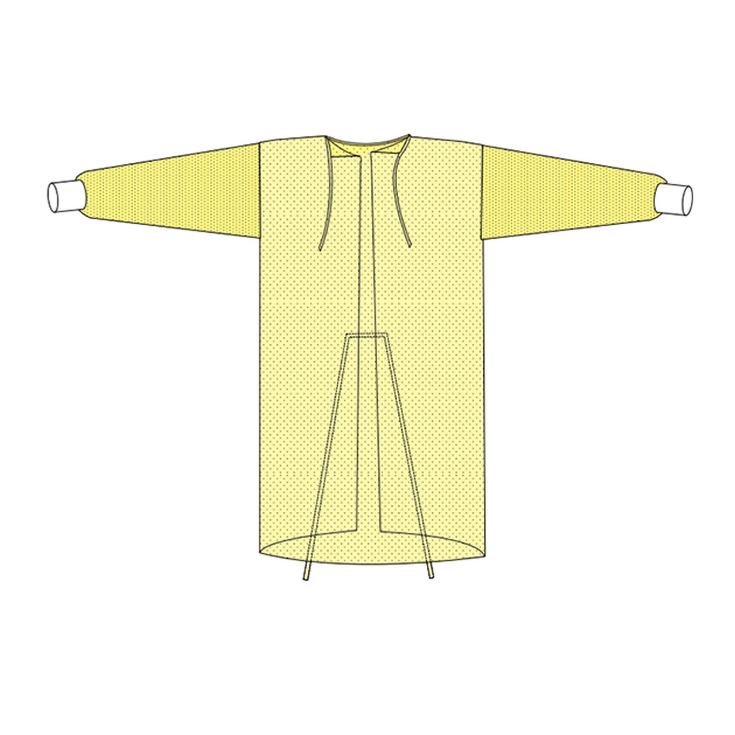 Protective Procedure Gown Large Yellow NonSterile Not Rated Disposable