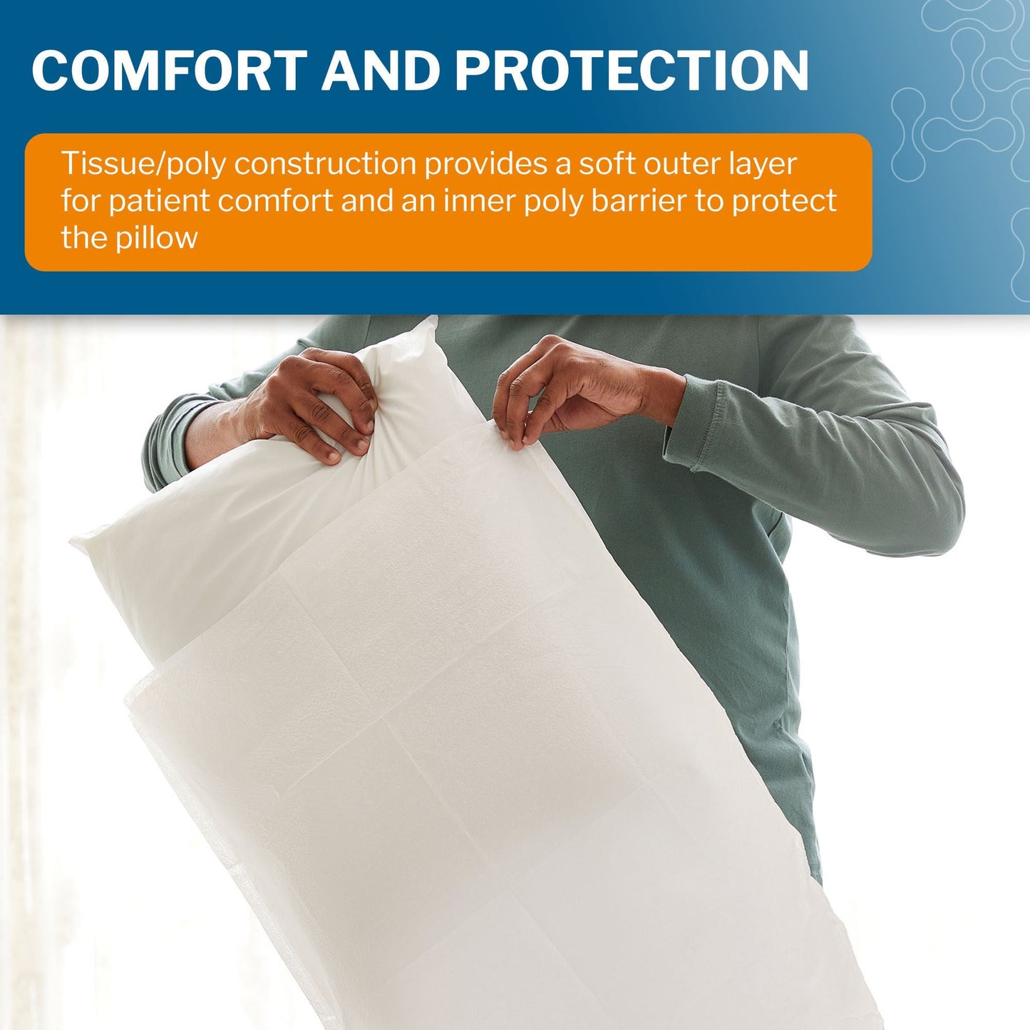 McKesson White Tissue/Poly Pillowcase