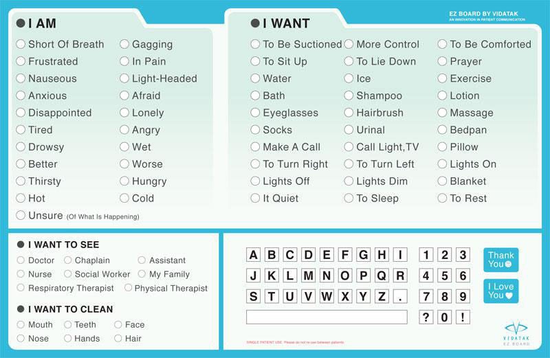 EZ Board Patient Communication Board