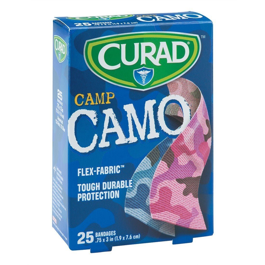 Curad Adhesive Strip Fabric Kid Design (Blue / Pink Camo)