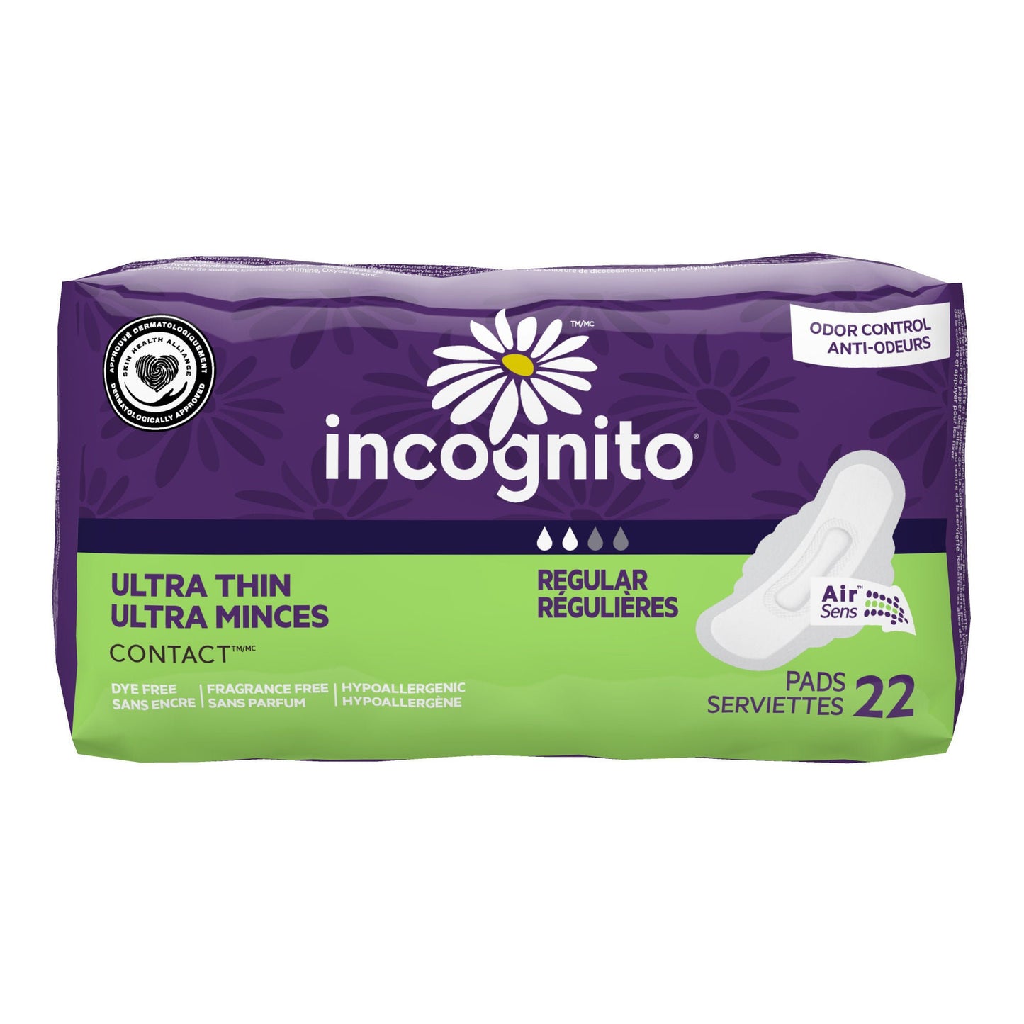 Incognito Ultra Thin Feminie Pad Regular with Wings Regular Absorbency