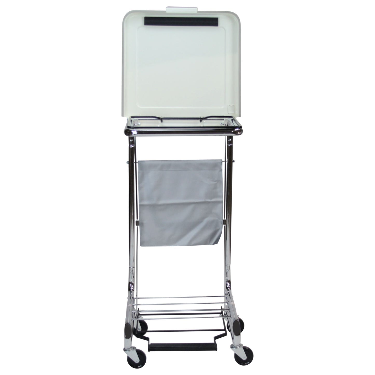 Blickman Hamper Stand Rolling Square Opening 36 to Foot Pedal Poly-Coated Steel Lid
