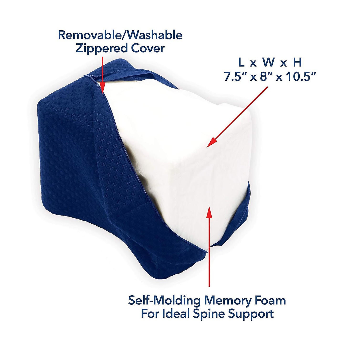 Carex Knee Pillow , Memory Foam, Dark Blue