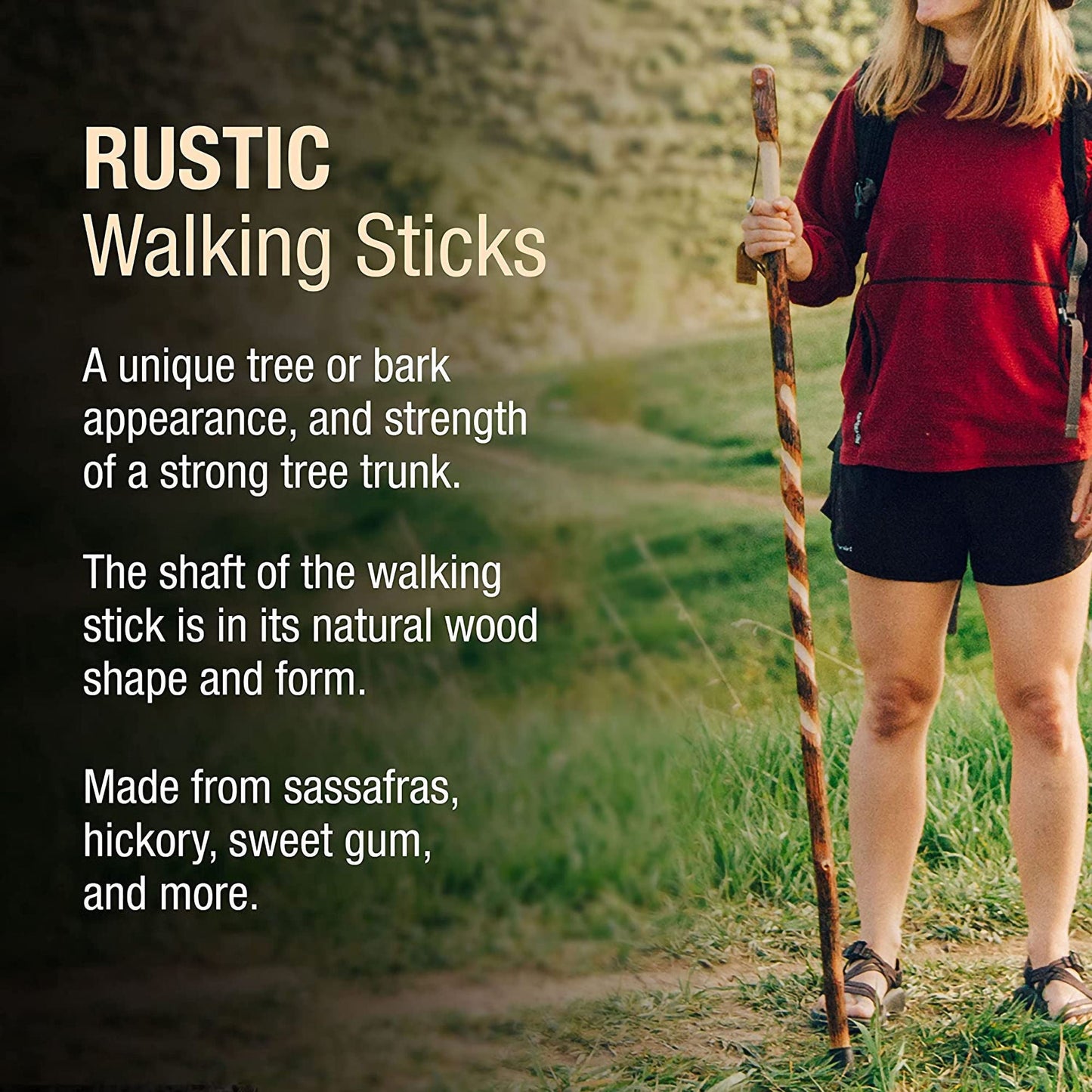 Brazos™ Twisted Hickory Rustic Walking Stick, 55-Inch Height