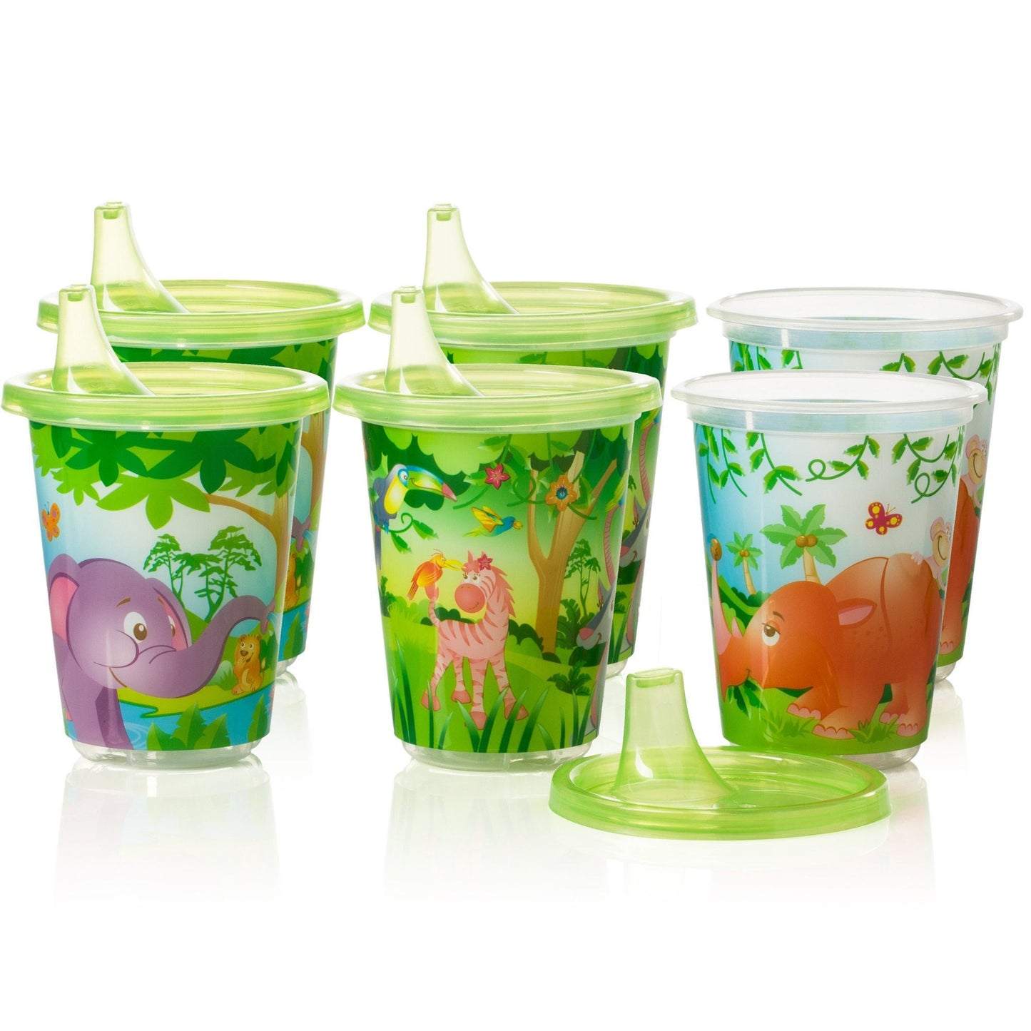 Evenflo TripleFlo Sippy Cup Plastic Zoo Friends Print Reusable