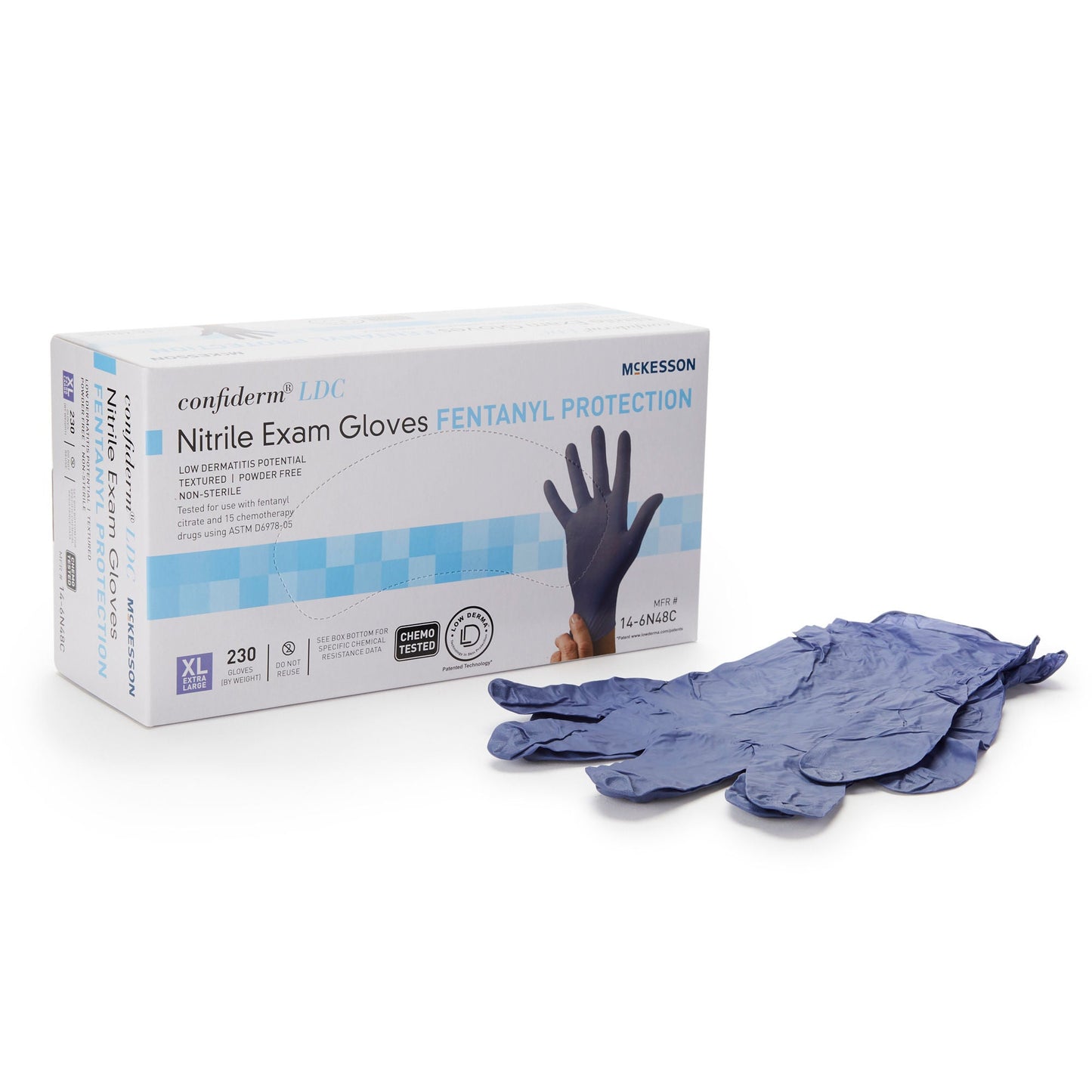 McKesson Confiderm® LDC Nitrile Exam Gloves, Blue - view 8