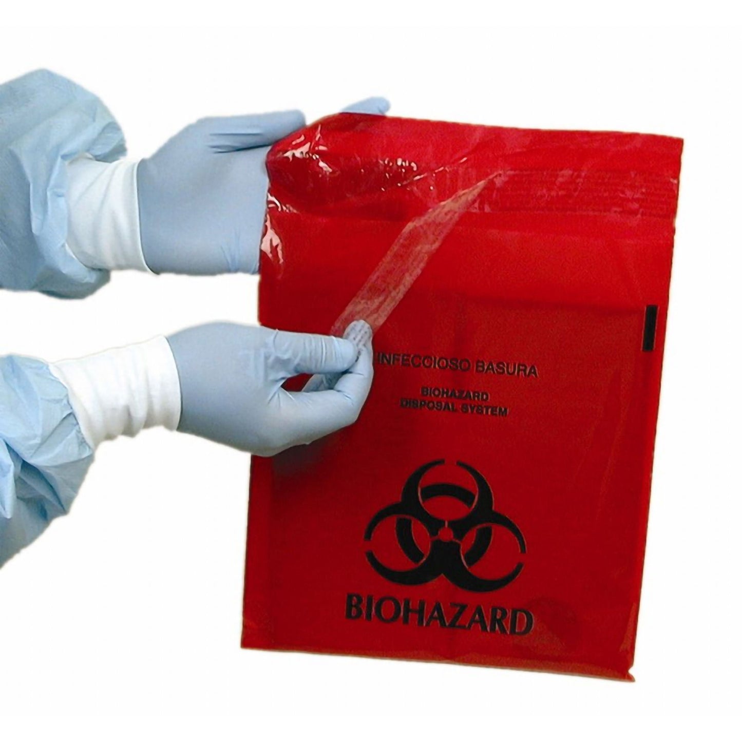 Stick on Biohazard Waste Bag, 1.4 quart