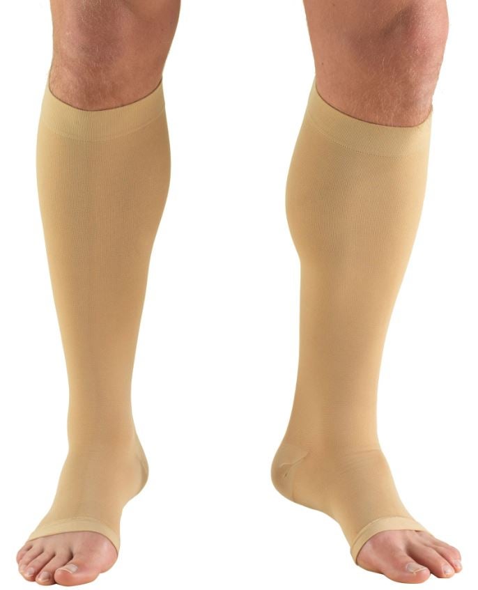 Truform Compression Stocking Knee High Beige Open Toe
