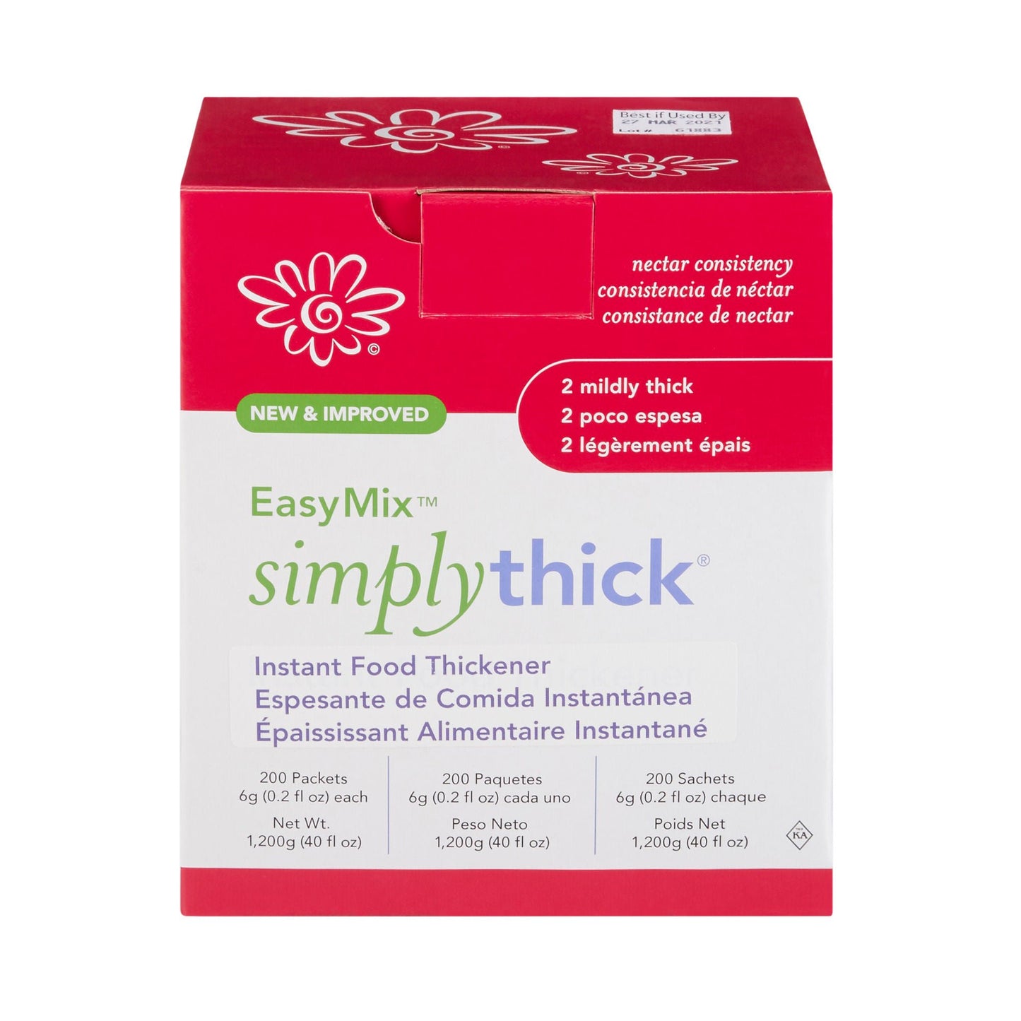 EasyMix SimplyThick Nectar Consistency Instant Food and Beverage Thickener