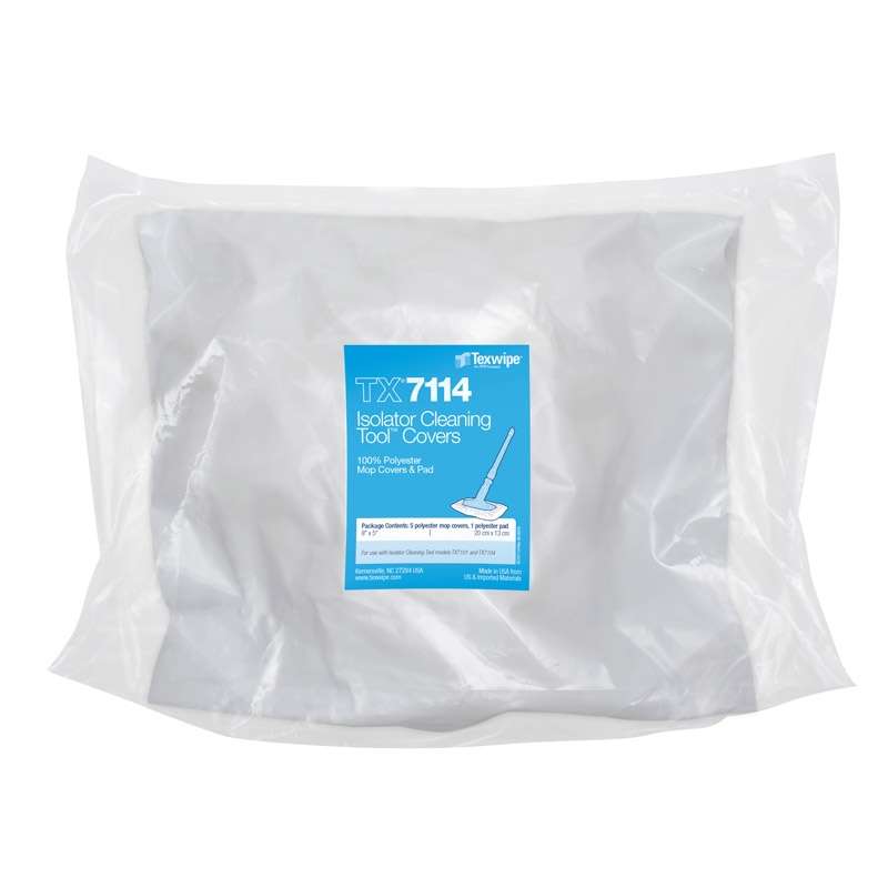 Texwipe Mini AlphaMop Cleanroom Mop Head Cover / Pad Kit White Polyester Disposable