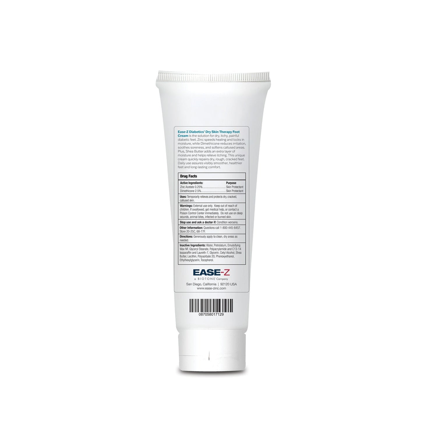 EASE-Z Diabetics' Dry Skin Therapy Foot Cream, Scented, Tube