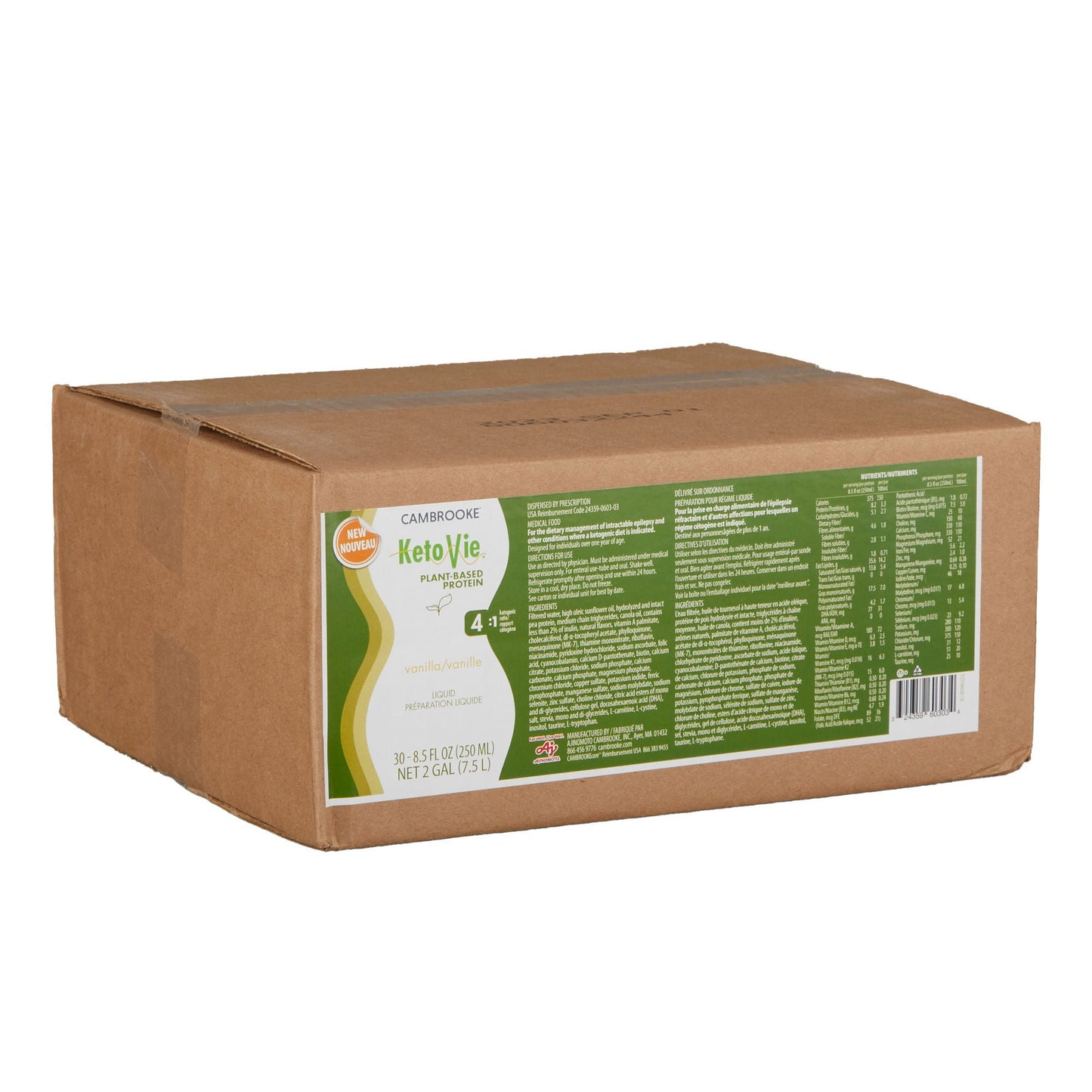 KetoVie 4:1 Plant-Based Protein Oral Supplement Vanilla Flavor Liquid Carton