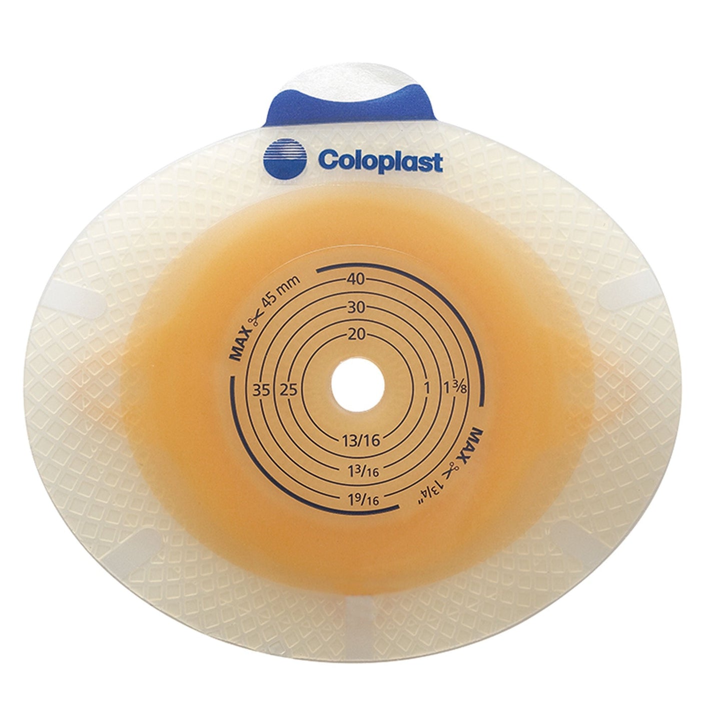 SenSura® Click Flat Ostomy Barrier, Stoma Opening, Red Color Match