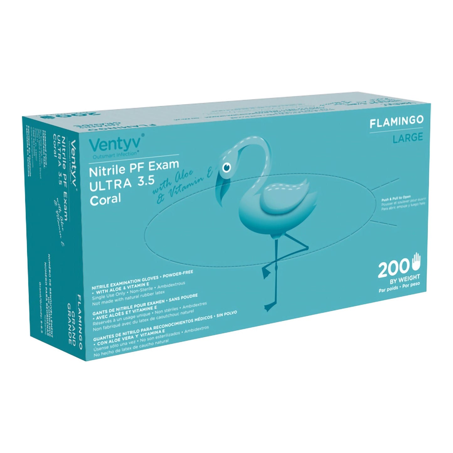 Ventyv® Ultra 3.5 CORAL (FLAMINGO) Nitrile Exam Gloves, Coral - view 2