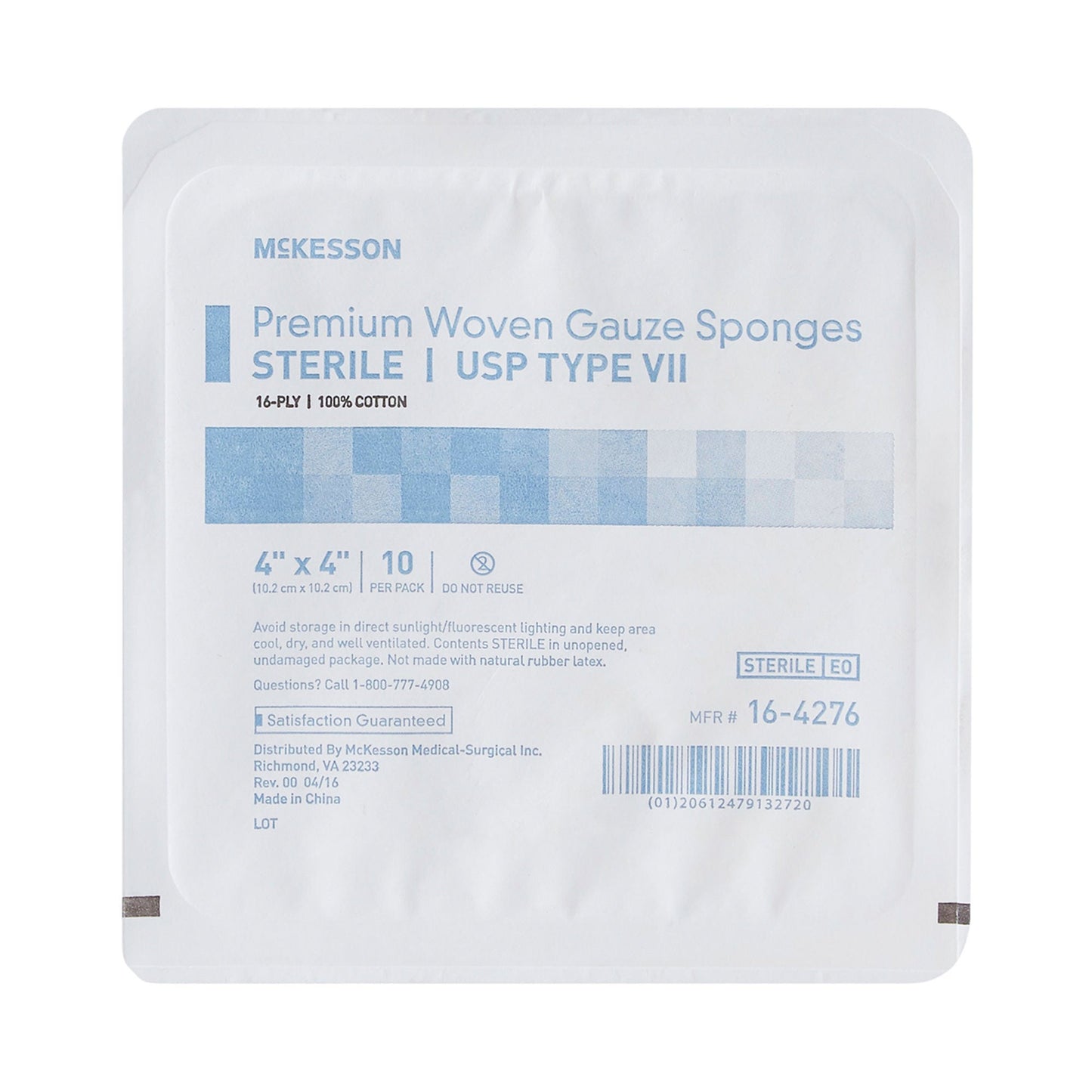 McKesson Sterile USP Type VII Gauze Sponge, 16-Ply