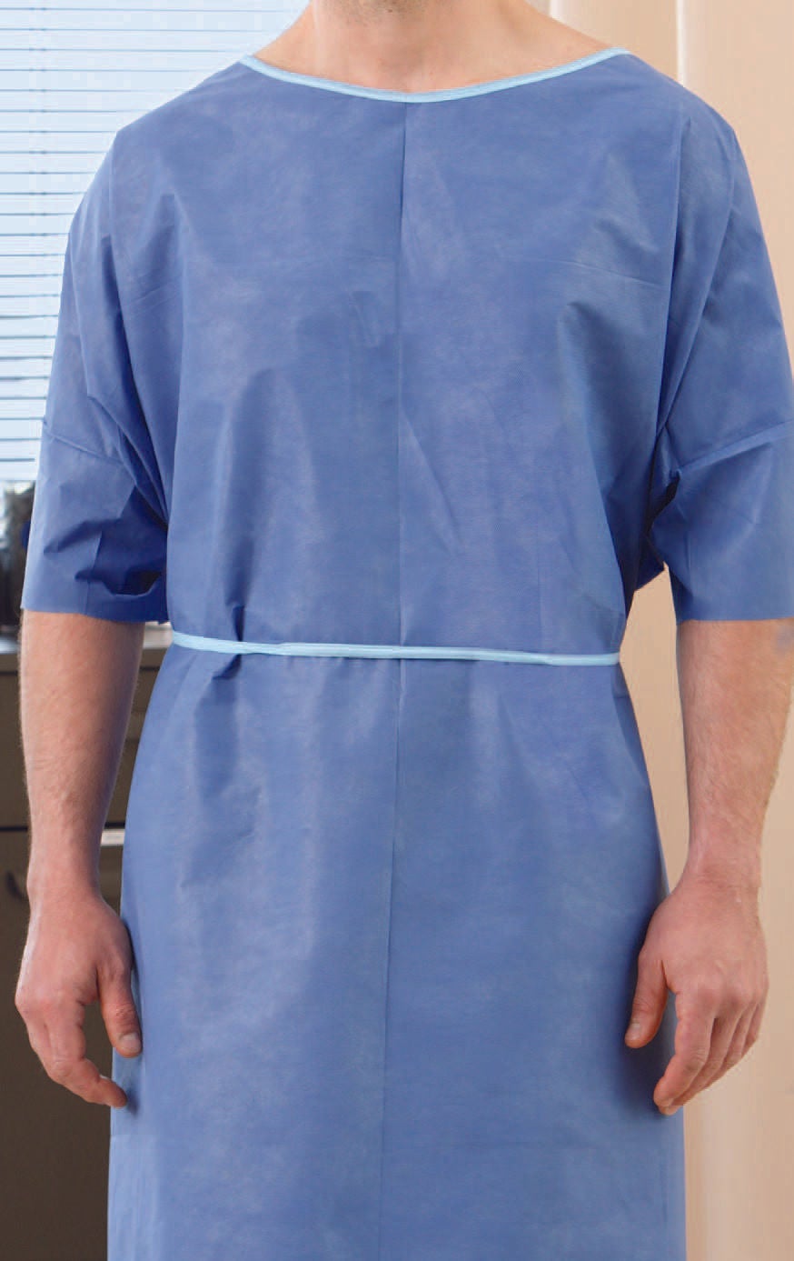 Patient Exam Gown Blue Disposable