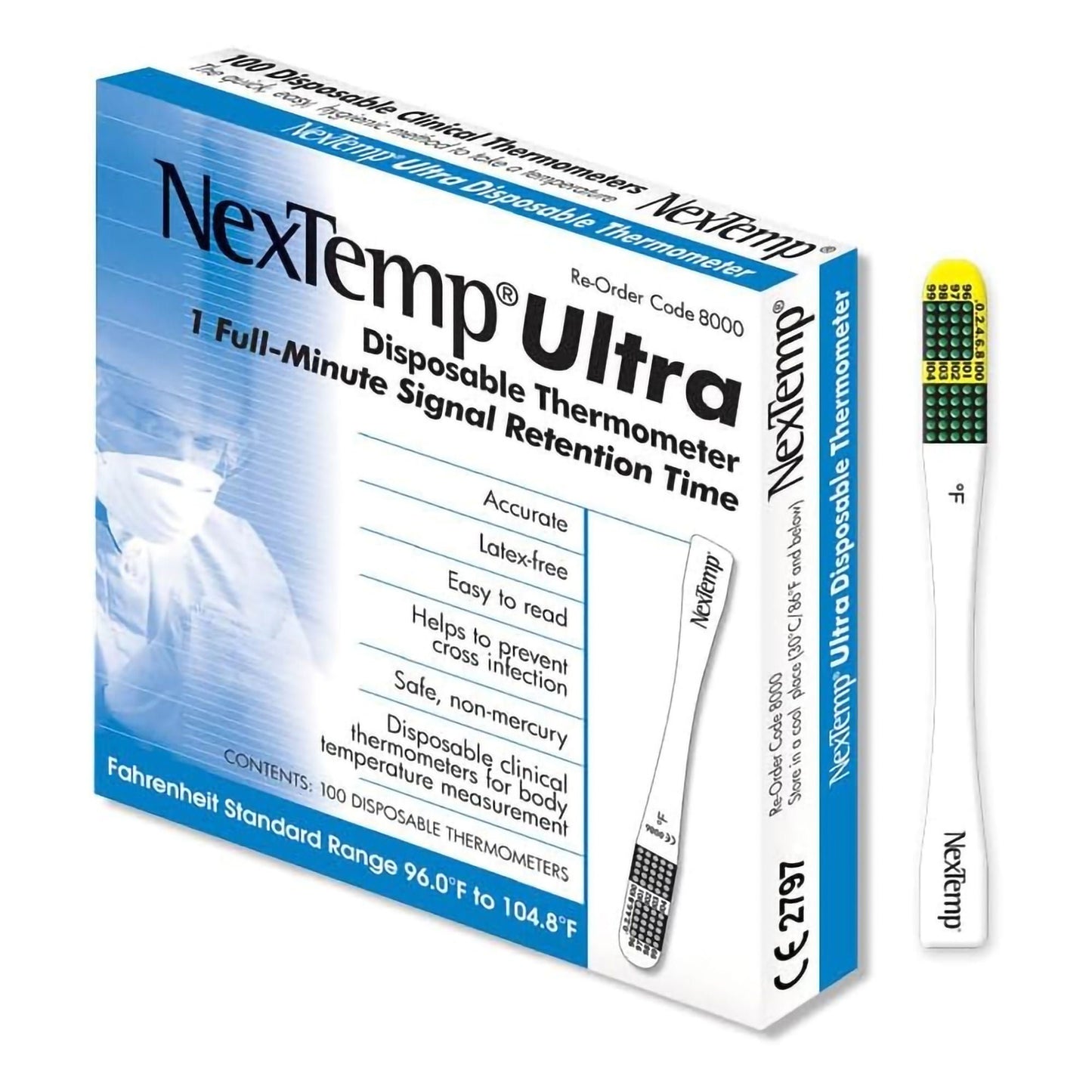 NexTemp Disposable Oral Thermometer 96 to 104.8 °F Color Dots Display