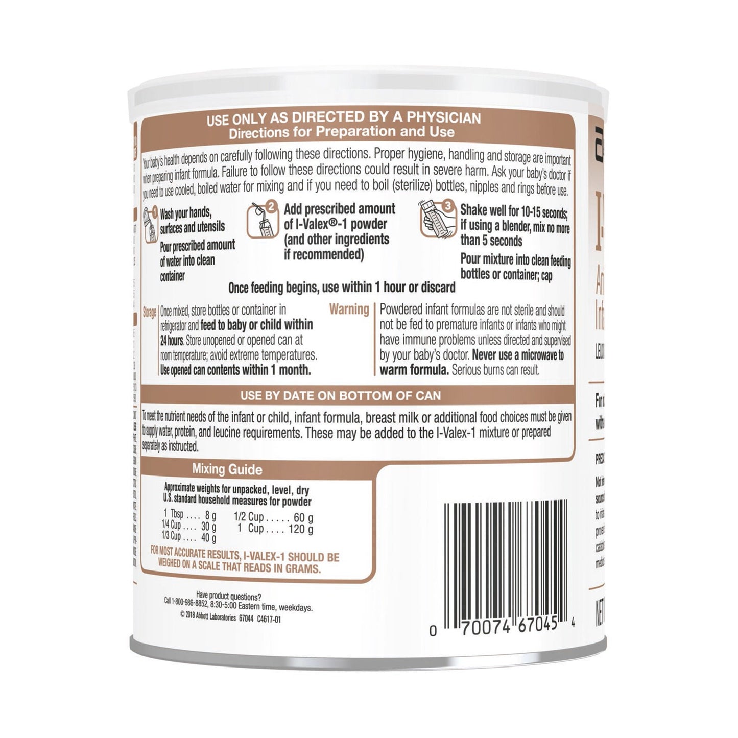 I-Valex®-1 Amino Acid-Modified Infant Formula With Iron, can