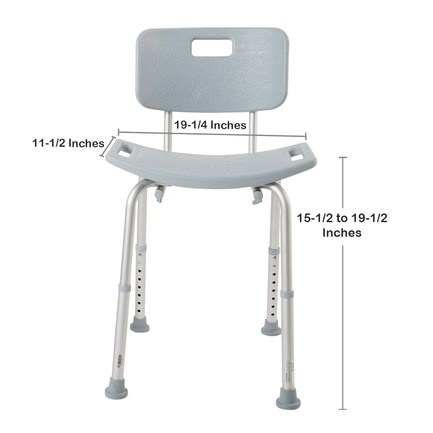 McKesson Aluminum Bath Bench, 15.5 – 19.5 Inch Height