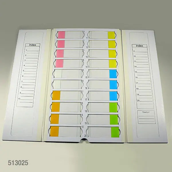 20-Place Cardboard Slide File Folders — Each & Case of 10 | Globe Scientific