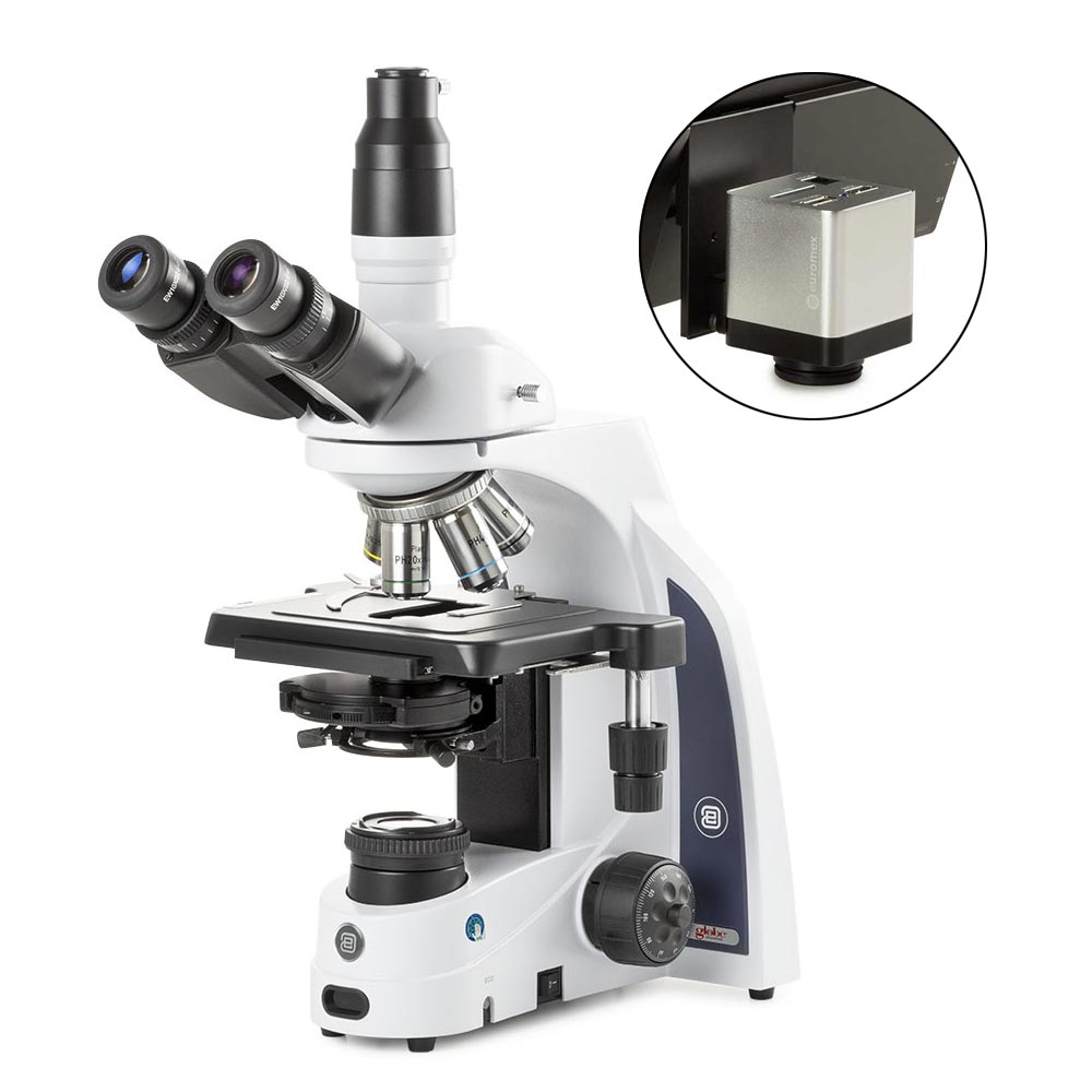 Globe Scientific iScope Trinocular Phase Contrast Microscope EIS-1153-PLPHI-HDS with HD-Mini Camera and 13-inch Screen