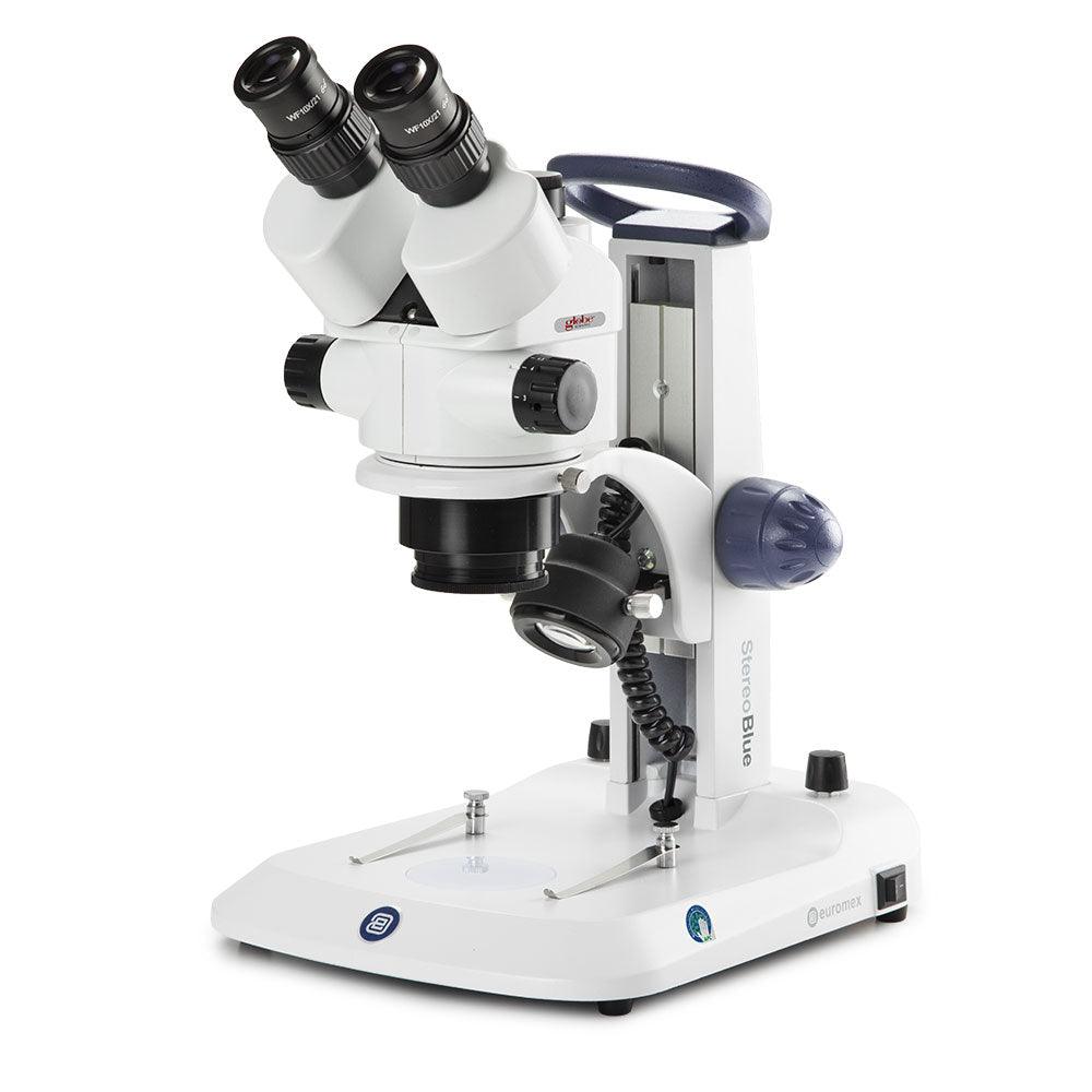 Globe Scientific StereoBlue Trinocular Stereo Zoom Microscope ESB-1903 Ergonomic Stand