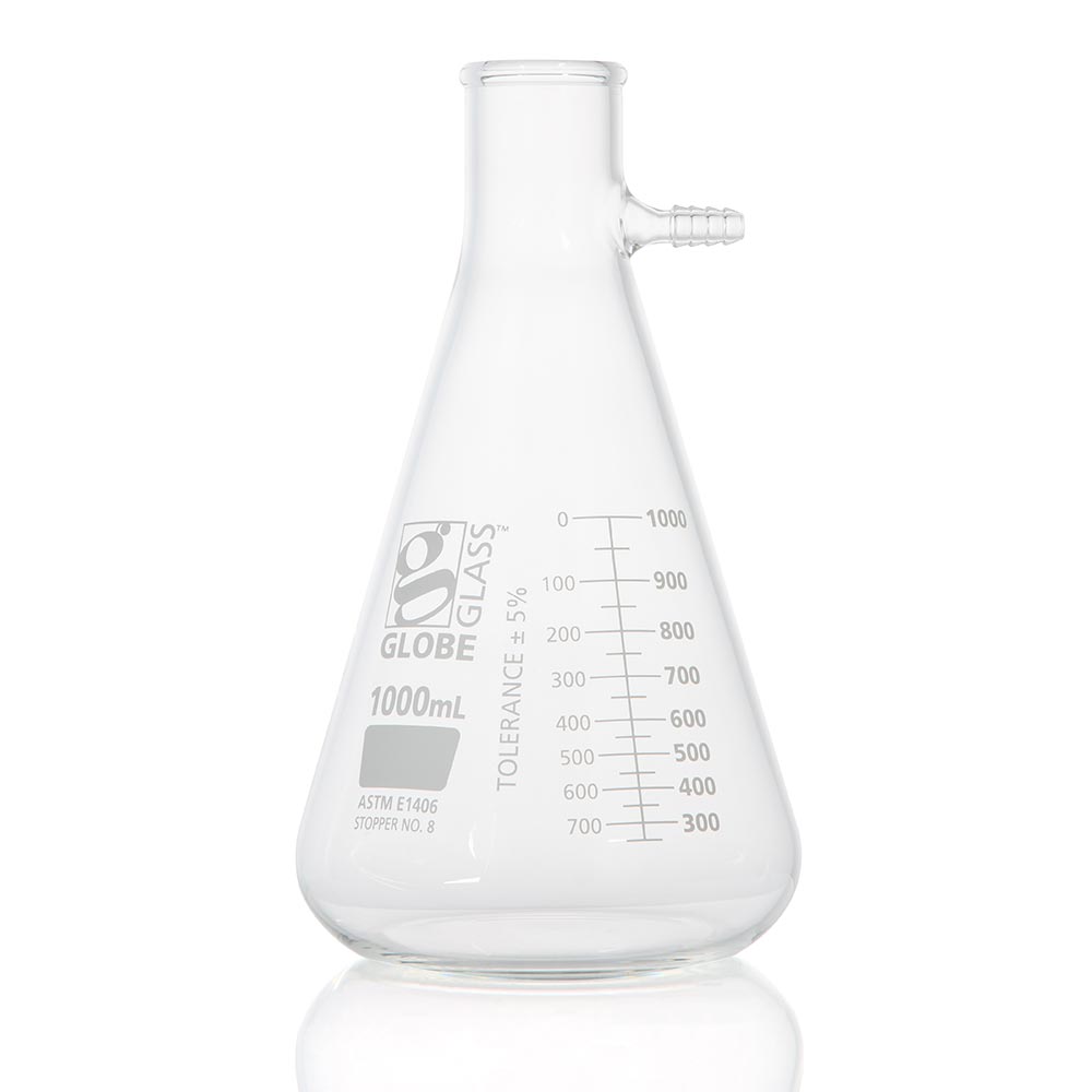 Globe Scientific Filter Flask 1000mL Borosilicate Glass 8451000