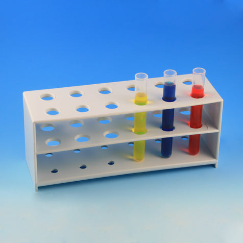 Test Tube Racks, Polypropylene, Autoclavable — 12 mm & 17 mm, 10–12 Place, 1/Pack | Globe Scientific